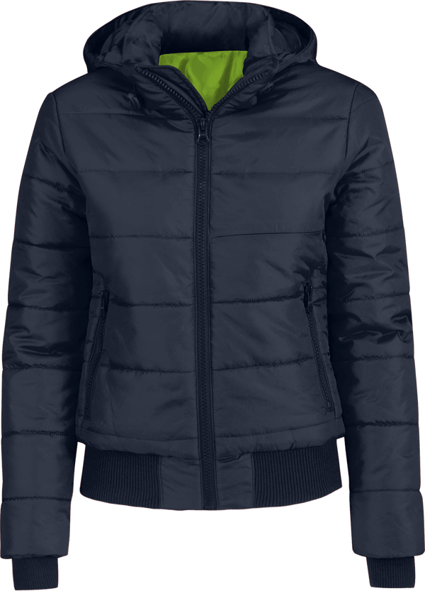 Doudoune Femme Personnaliser À Votre Image ! Navy / Neon Green Lining
