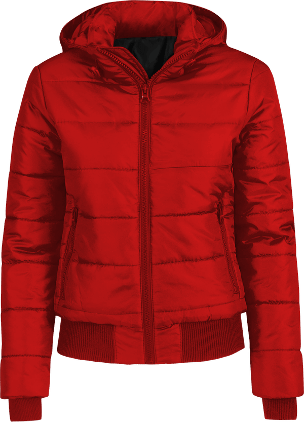 Customizable Women's Down Jacket - Make It Your Own! Red / Black Lining