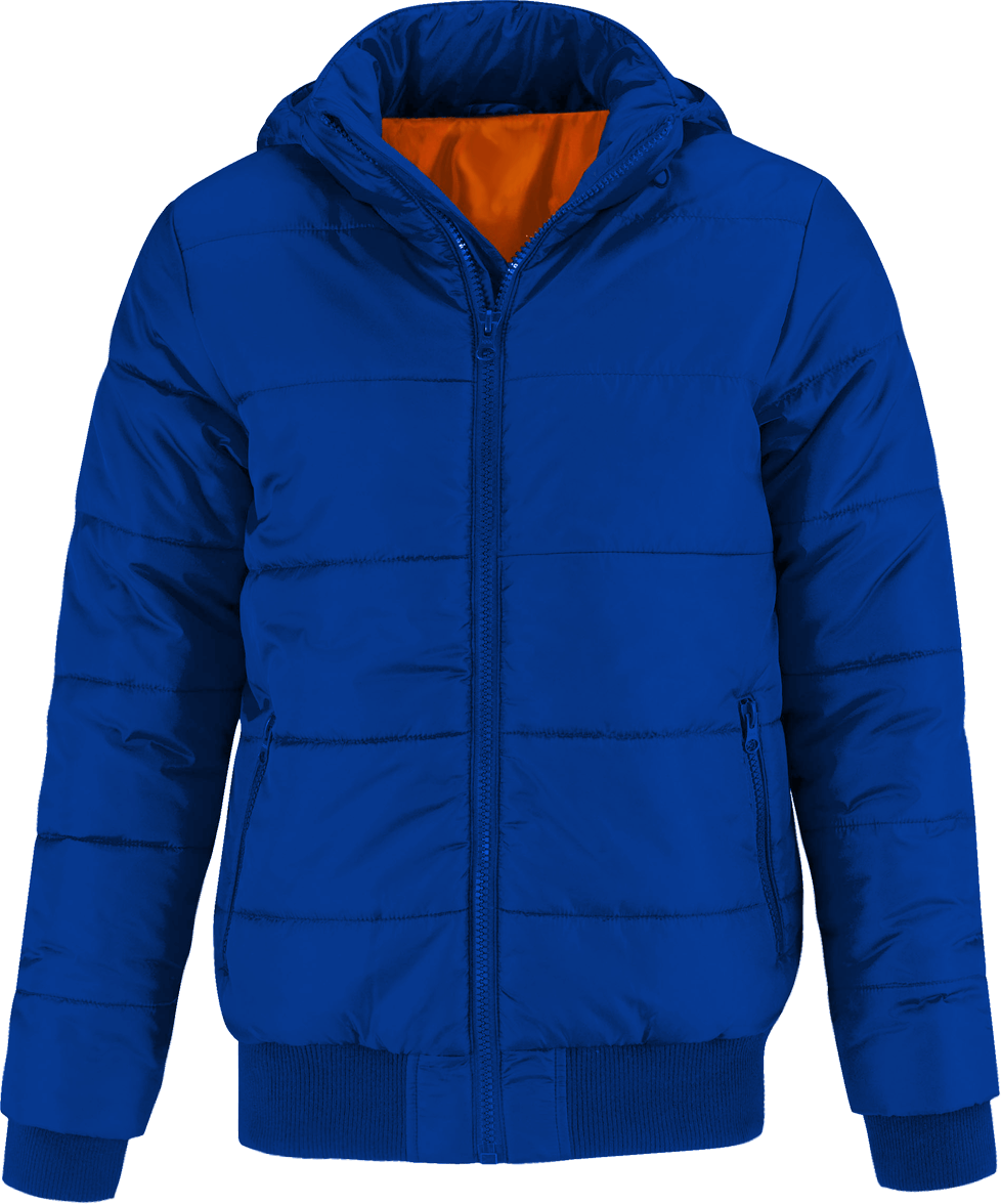Customizable Men's Jacket Royal Blue / Neon Orange Lining
