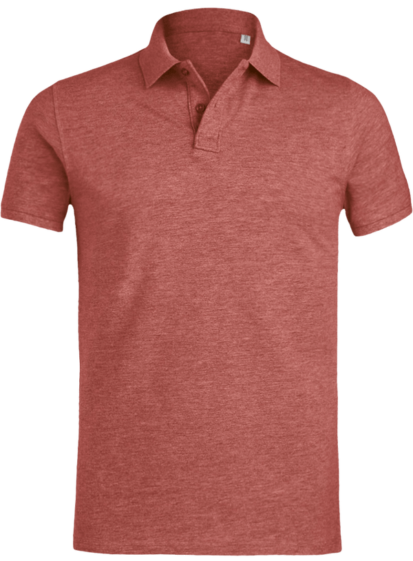 07d polo homme manches courtes bio plexus Mid Heather Red