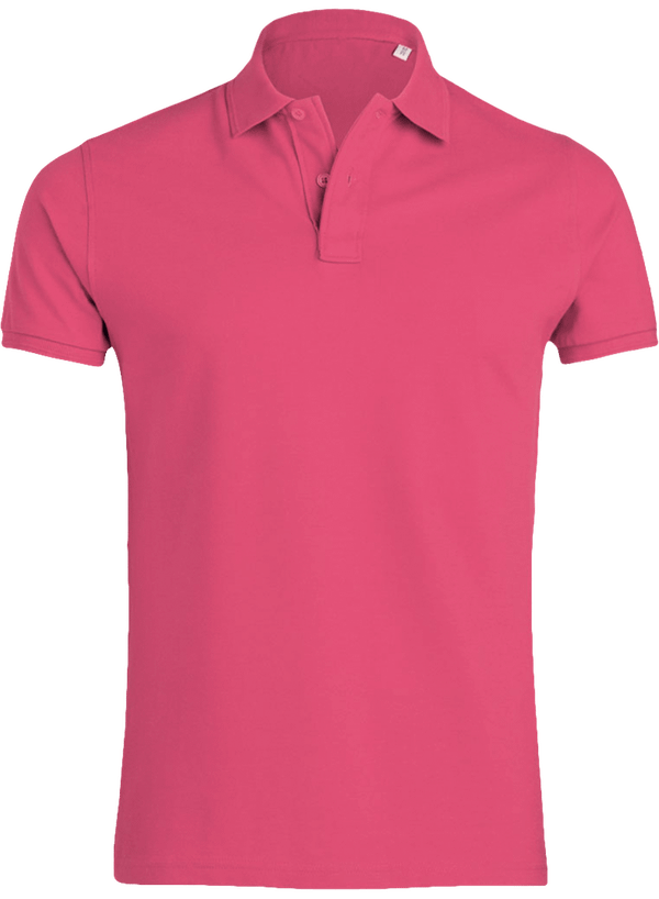 07d polo homme manches courtes bio plexus Camelia Pink