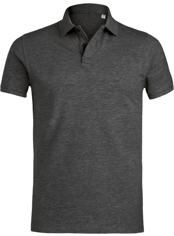 07d polo homme manches courtes bio plexus Dark Heather Grey