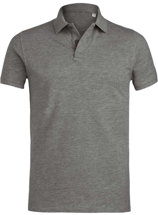 07d polo homme manches courtes bio plexus Mid Heather Grey