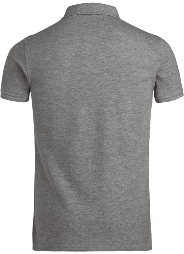 07d polo homme manches courtes bio dos Mid Heather Grey