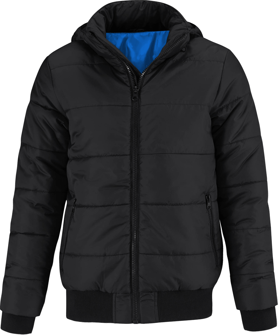 Customizable Men's Jacket Black / Cobalt Blue Lining