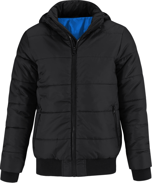 Customizable Men's Jacket Black / Cobalt Blue Lining