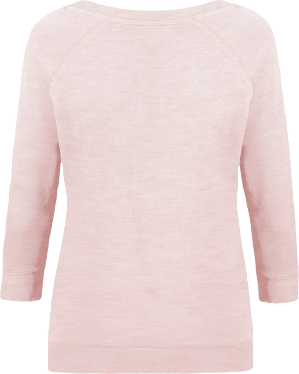 Sweat manche 3 4 femme stella amazes tencel dos Cream Heather Pink