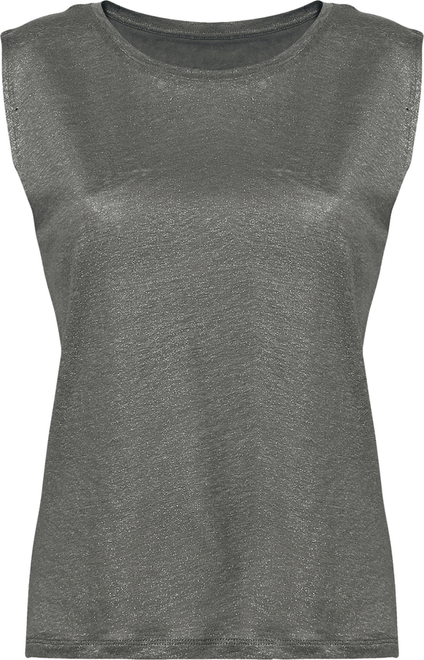 Debardeur femme stella sparkles linen glitter face Linen Grey / Silver