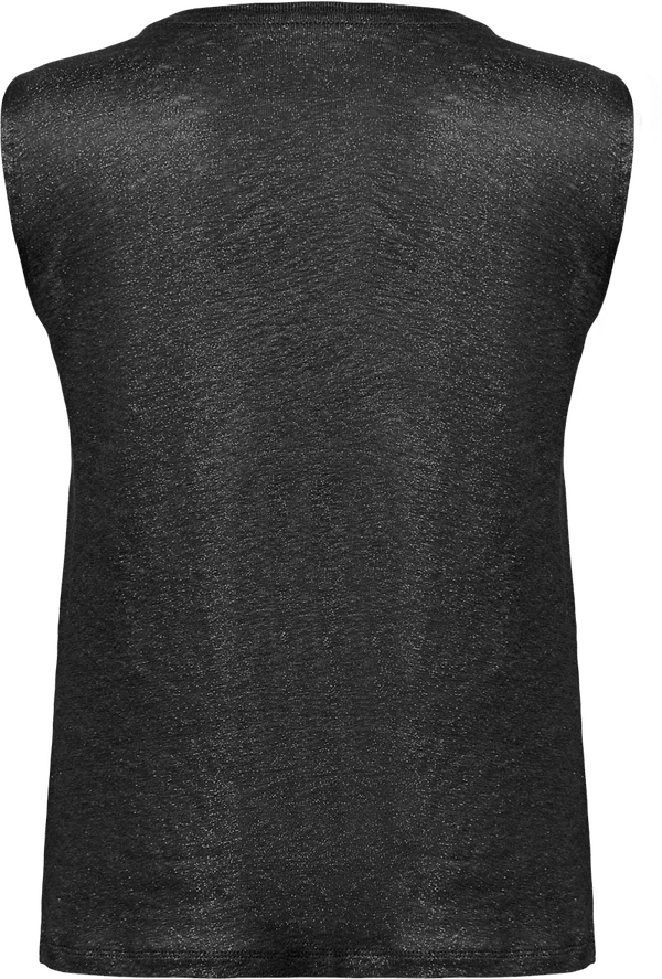 Debardeur femme stella sparkles linen glitter dos Stretch Limo / Dark Silver