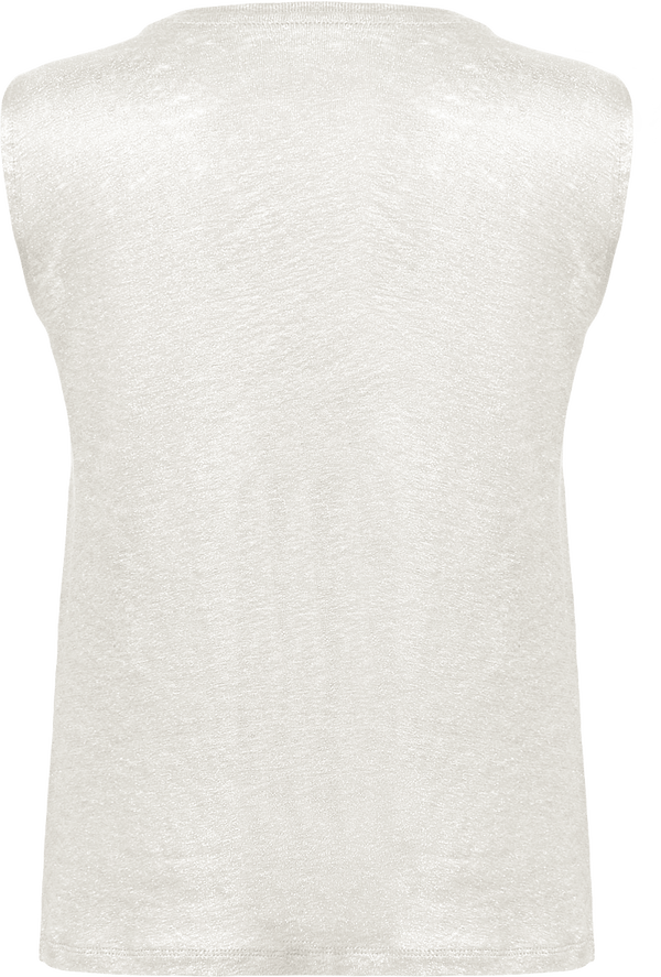 Debardeur femme stella sparkles linen glitter dos White / Gold