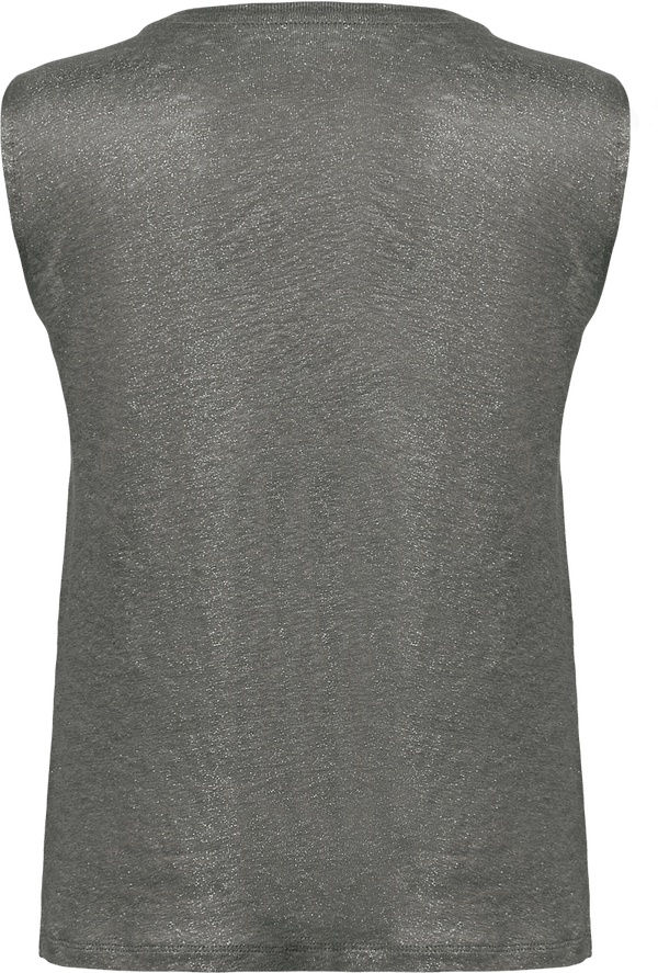 Debardeur femme stella sparkles linen glitter dos Linen Grey / Silver
