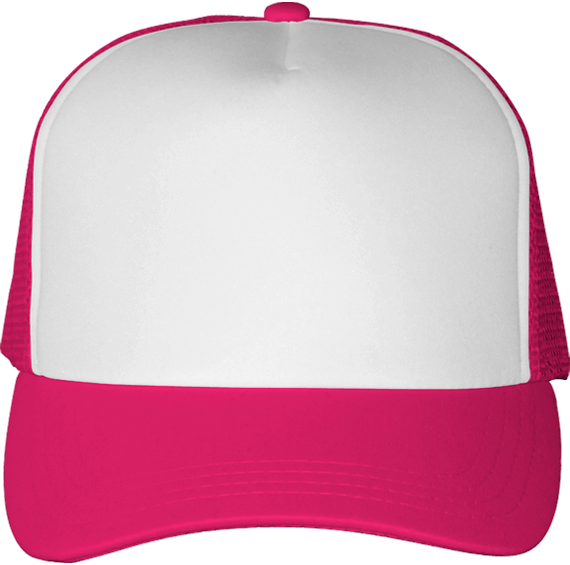 Casquette Trucker 5 Panneaux  White / Fuchsia