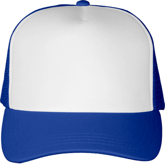 5 Panel Trucker Cap White / Royal Blue