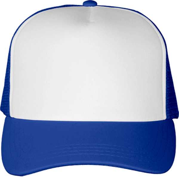 5-Panel-Trucker-Kappe White / Royal Blue