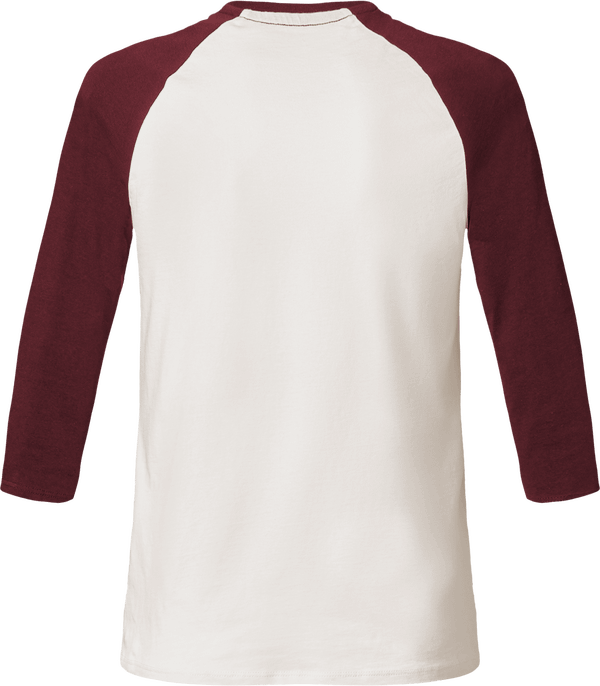 Tee shirt stanley stella baseball col rond unisex dos Vintage White / Burgundy