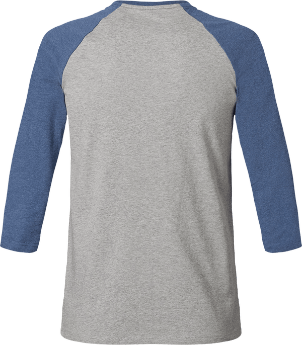 Tee shirt stanley stella baseball col rond unisex dos Heather Grey / Dark H Indigo