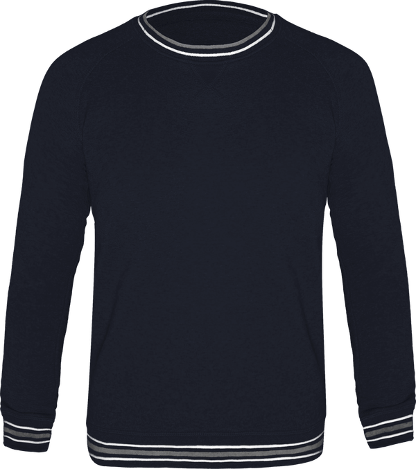 Sweat homme col rond stanley strolls tipped face French Navy / White / Heather Grey