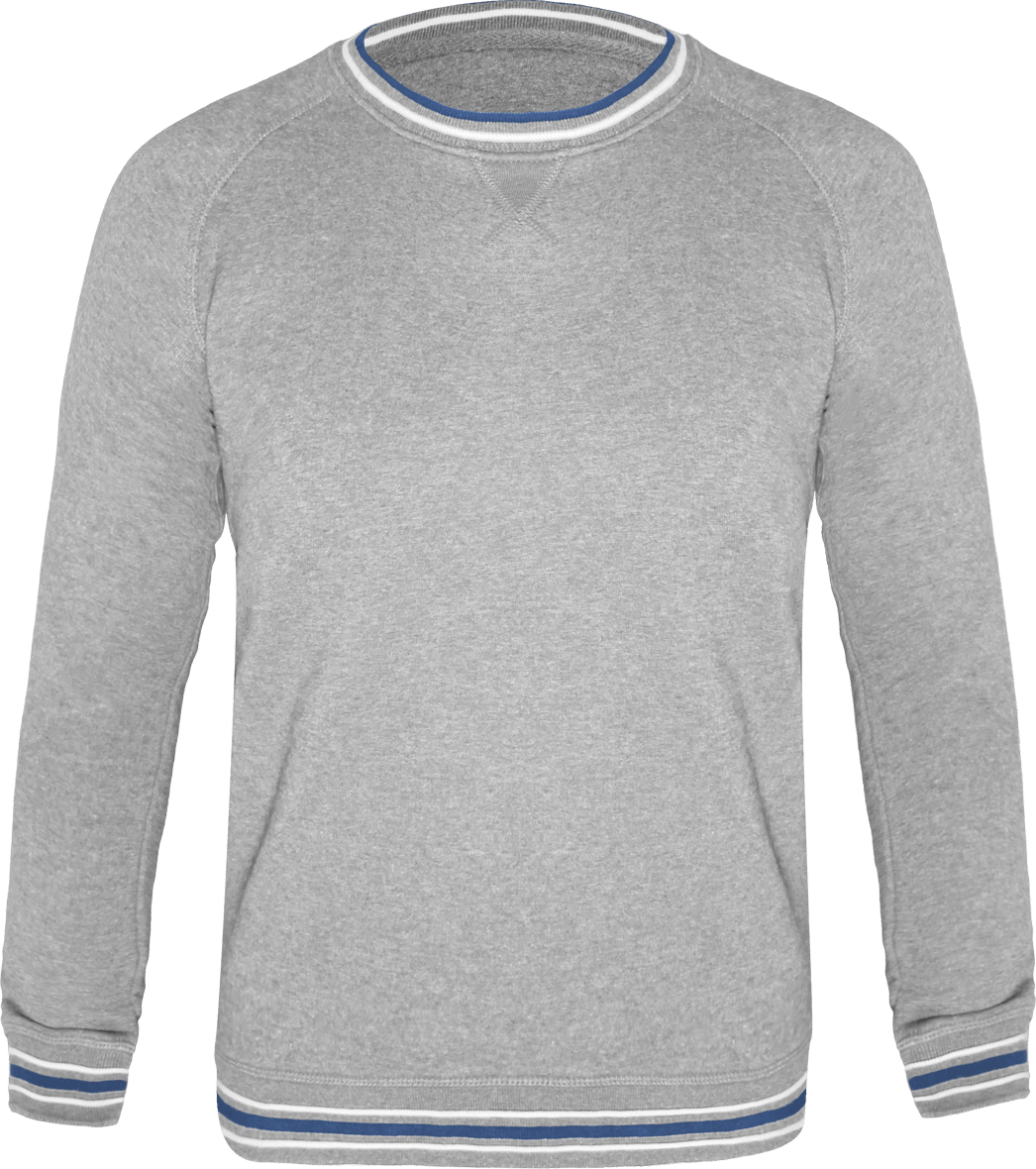 Customizable Stanley Strolls Tipped Men's Sweatshirt French Navy / White / Heather Grey
