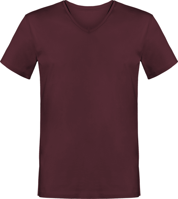 Tee shirt col v homme stanley relaxes face Burgundy