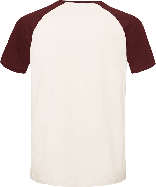 Tee shirt unisexe baseball short sleeve dos Vintage White / Burgundy