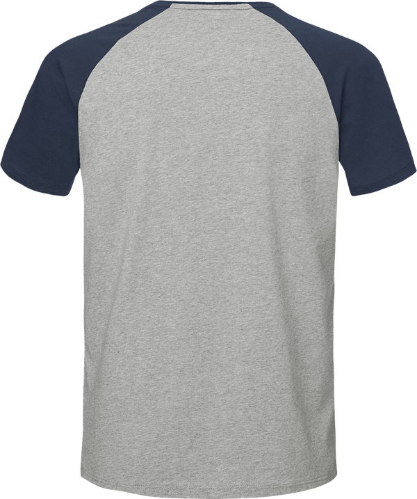 Tee shirt unisexe baseball short sleeve dos Heather Grey / French Navy