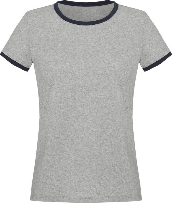 Tee shirt femme stella returns face Heather Grey / French Navy