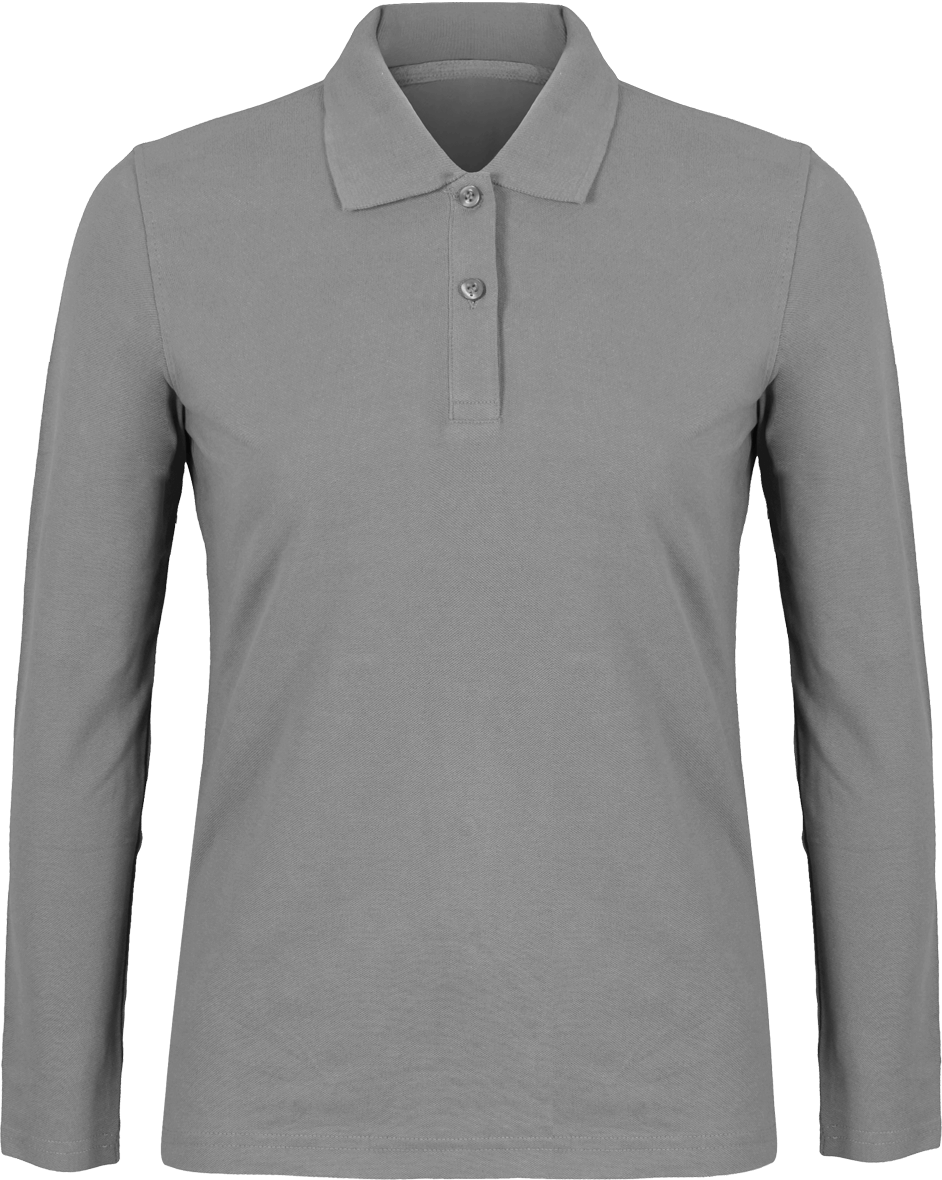 Polo shirt Women long sleeve 220g | Tunetoo Oxford Grey