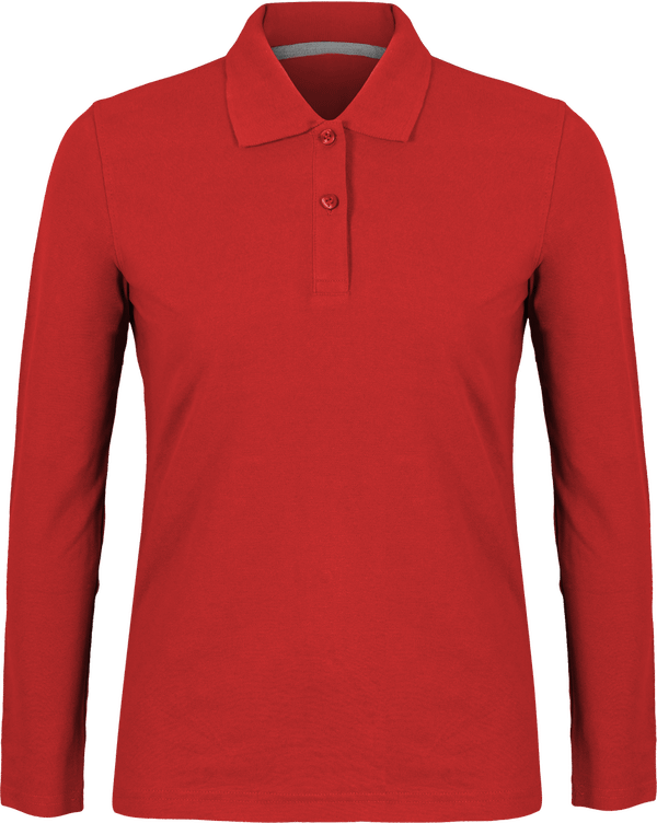 Polo shirt Women long sleeve 220g | Tunetoo Red