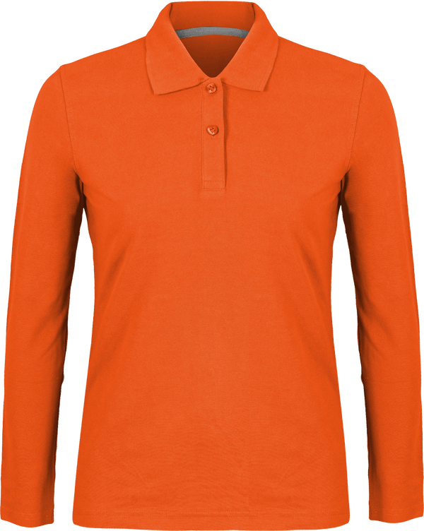 Polo shirt Women long sleeve 220g | Tunetoo Orange