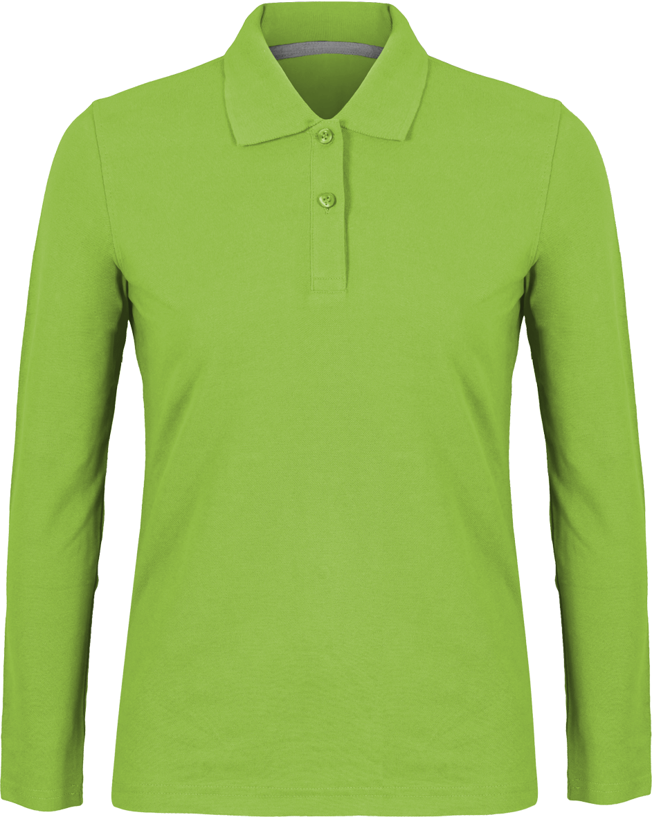Polo shirt Women long sleeve 220g | Tunetoo Lime