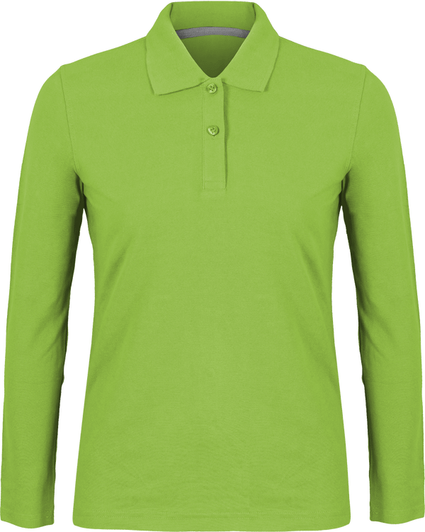 Polo shirt Women long sleeve 220g | Tunetoo Lime