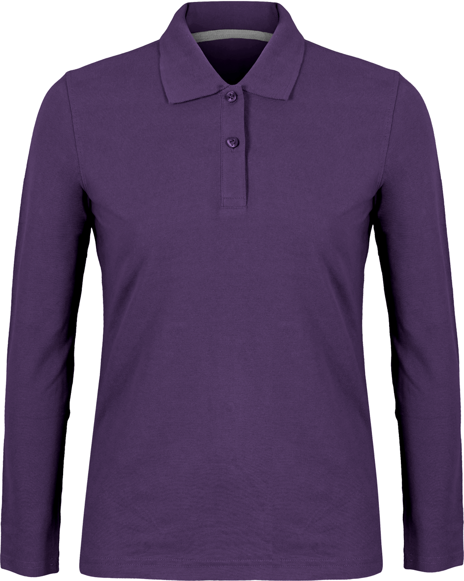 Polo shirt Women long sleeve 220g | Tunetoo Purple