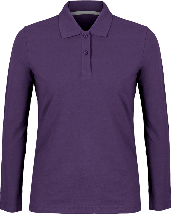 Polo shirt Women long sleeve 220g | Tunetoo Purple