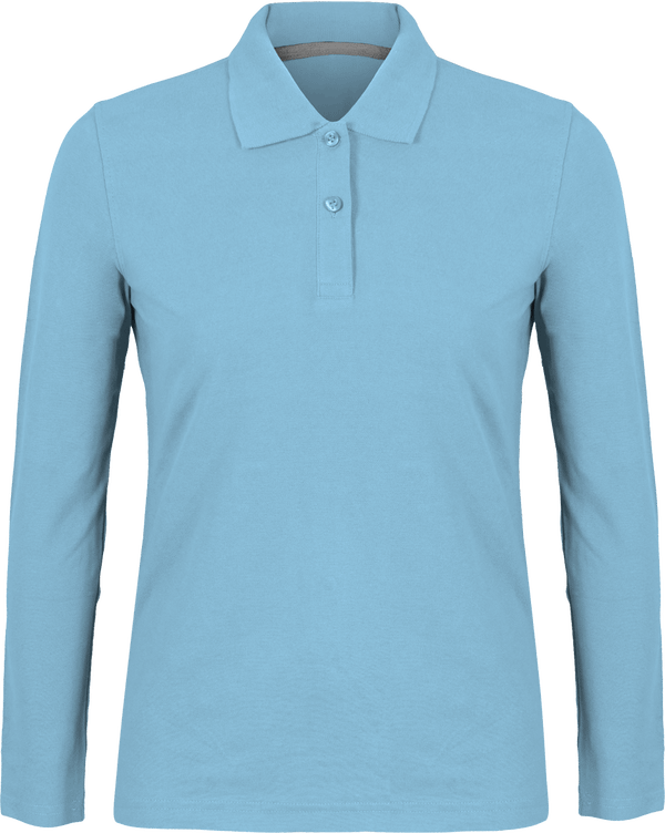 Polo shirt Women long sleeve 220g | Tunetoo Sky Blue