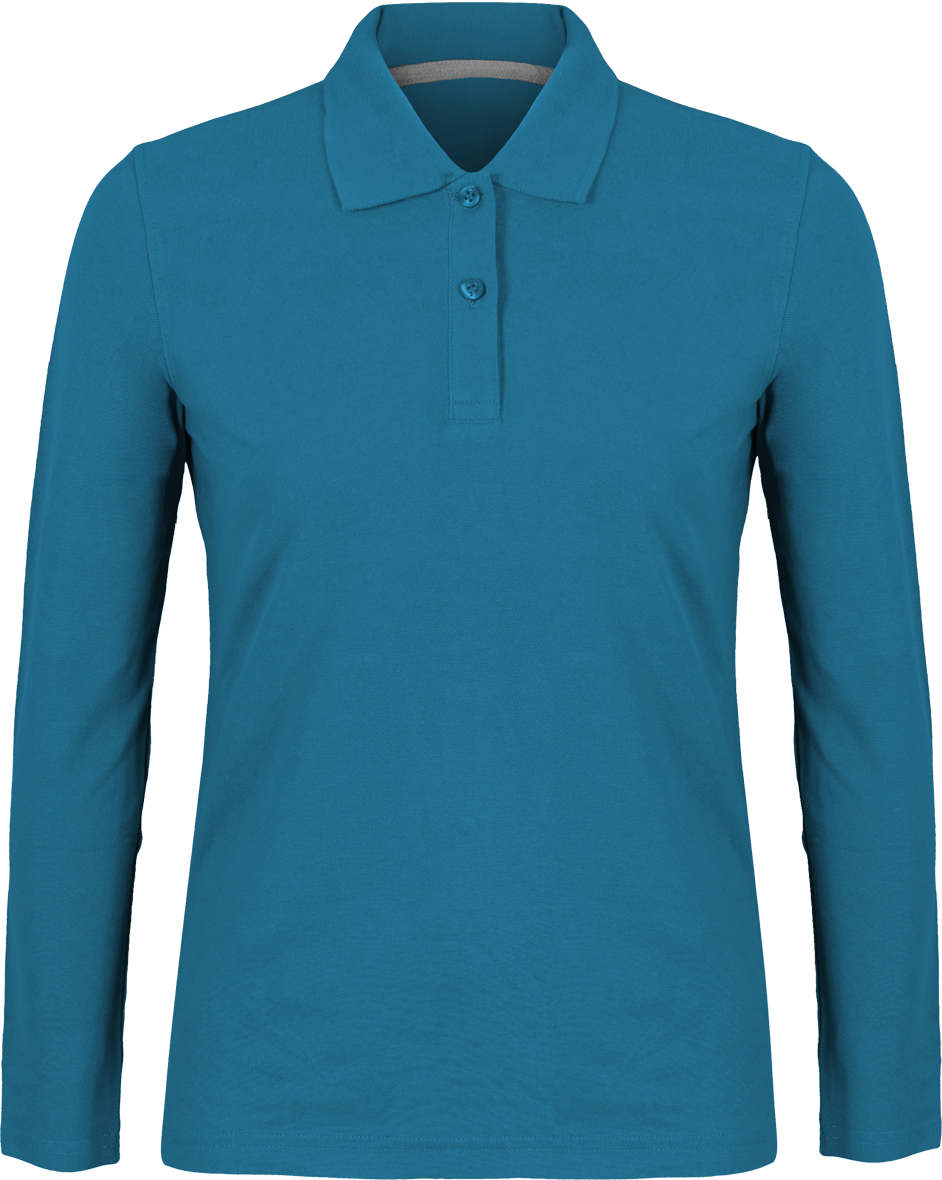 Polo shirt Women long sleeve 220g | Tunetoo Tropical Blue