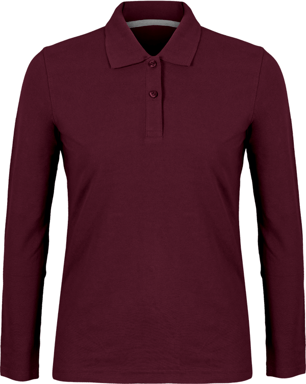 Damen-Polo mit langen Ärmeln 220g | Tunetoo Wine