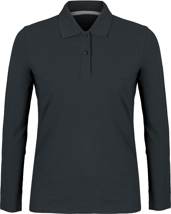 Polo shirt Women long sleeve 220g | Tunetoo Dark Grey