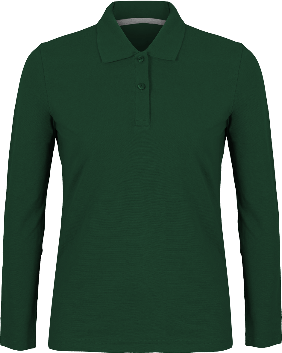 Polo shirt Women long sleeve 220g | Tunetoo Forest Green