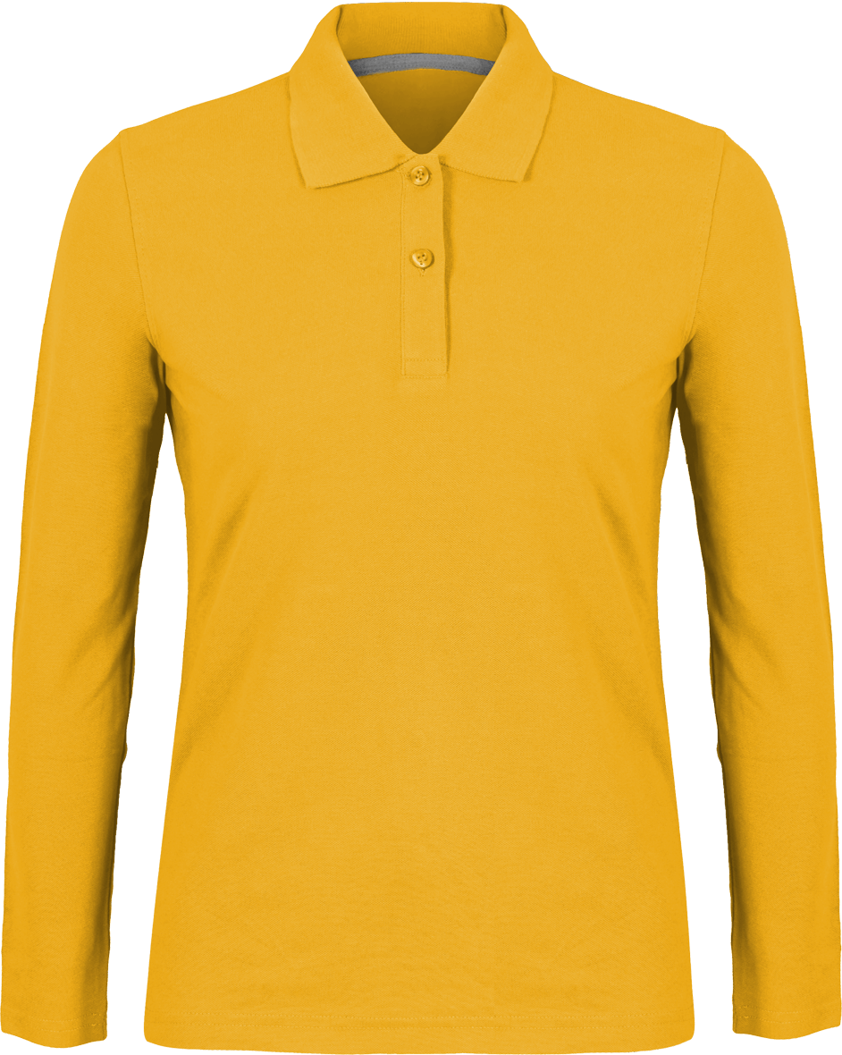 Polo shirt Women long sleeve 220g | Tunetoo Yellow