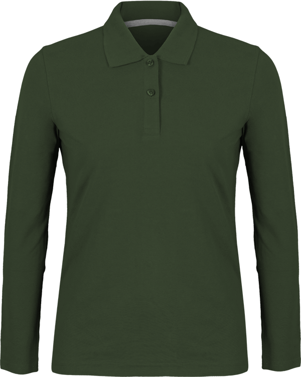 Polo shirt Women long sleeve 220g | Tunetoo Dark Khaki