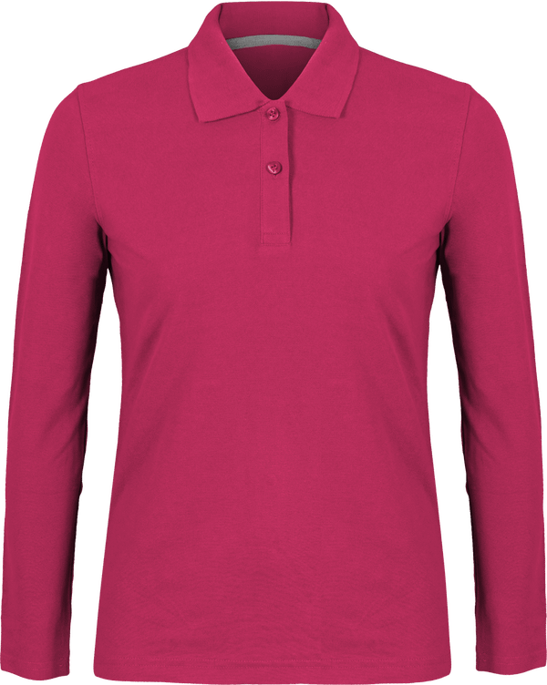 Polo shirt Women long sleeve 220g | Tunetoo Fuchsia