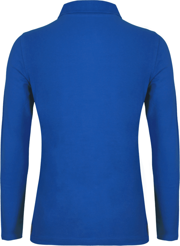 Polo femme manches longues kariban dos Light Royal Blue