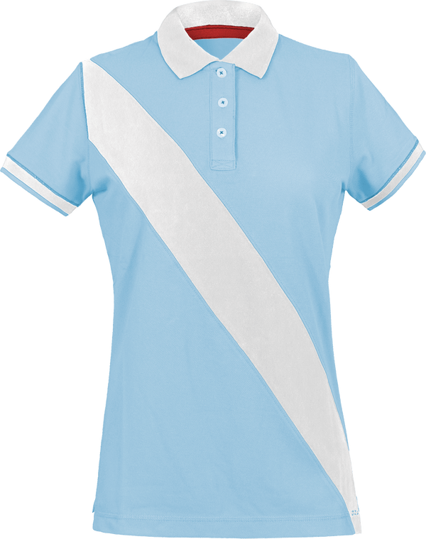 Polo Pour Femme Féminin Et Élégant  Sky Blue / White