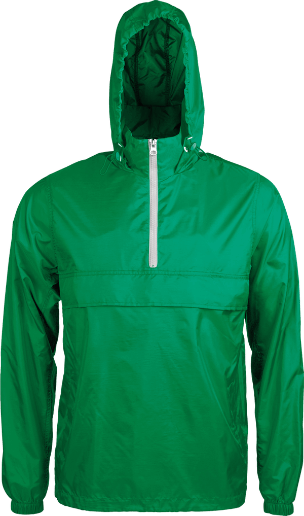 Coupe vent 1 4 zip non double kariban face Kelly Green / White