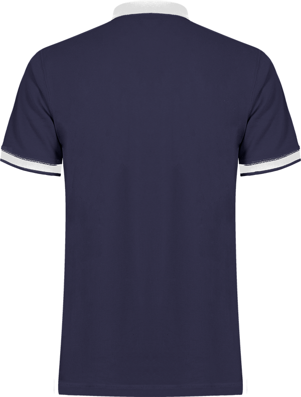 Polo a bande diagonale homme dos Navy / White