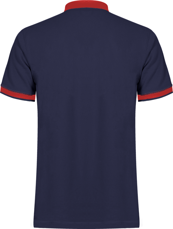 Polo a bande diagonale homme dos Navy / Red