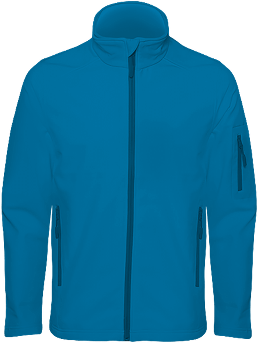 Customizable Men's Softshell Jacket With Tunetoo Aqua Blue