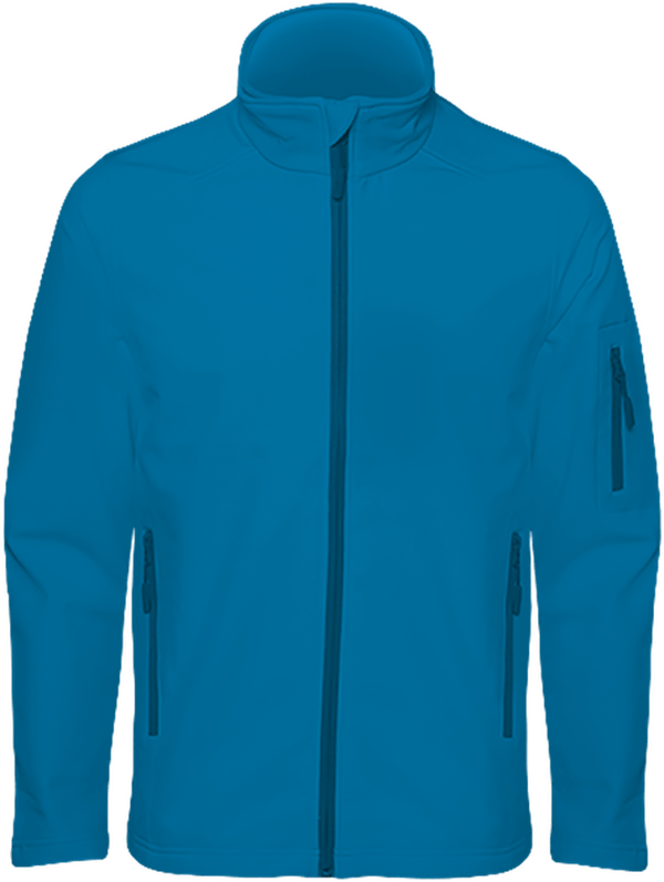 Customizable Men's Softshell Jacket With Tunetoo Aqua Blue