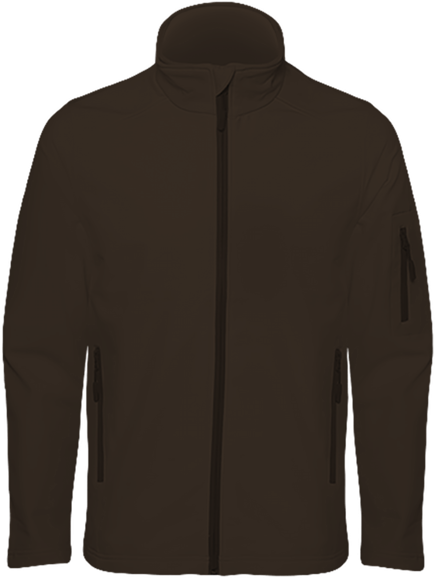 Customizable Men's Softshell Jacket With Tunetoo Dark Chocolate