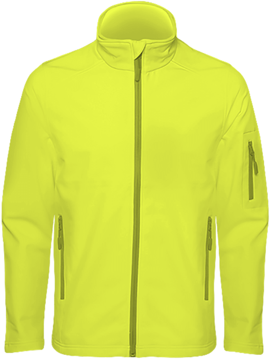 Customizable Men's Softshell Jacket With Tunetoo Fluorescent Yellow